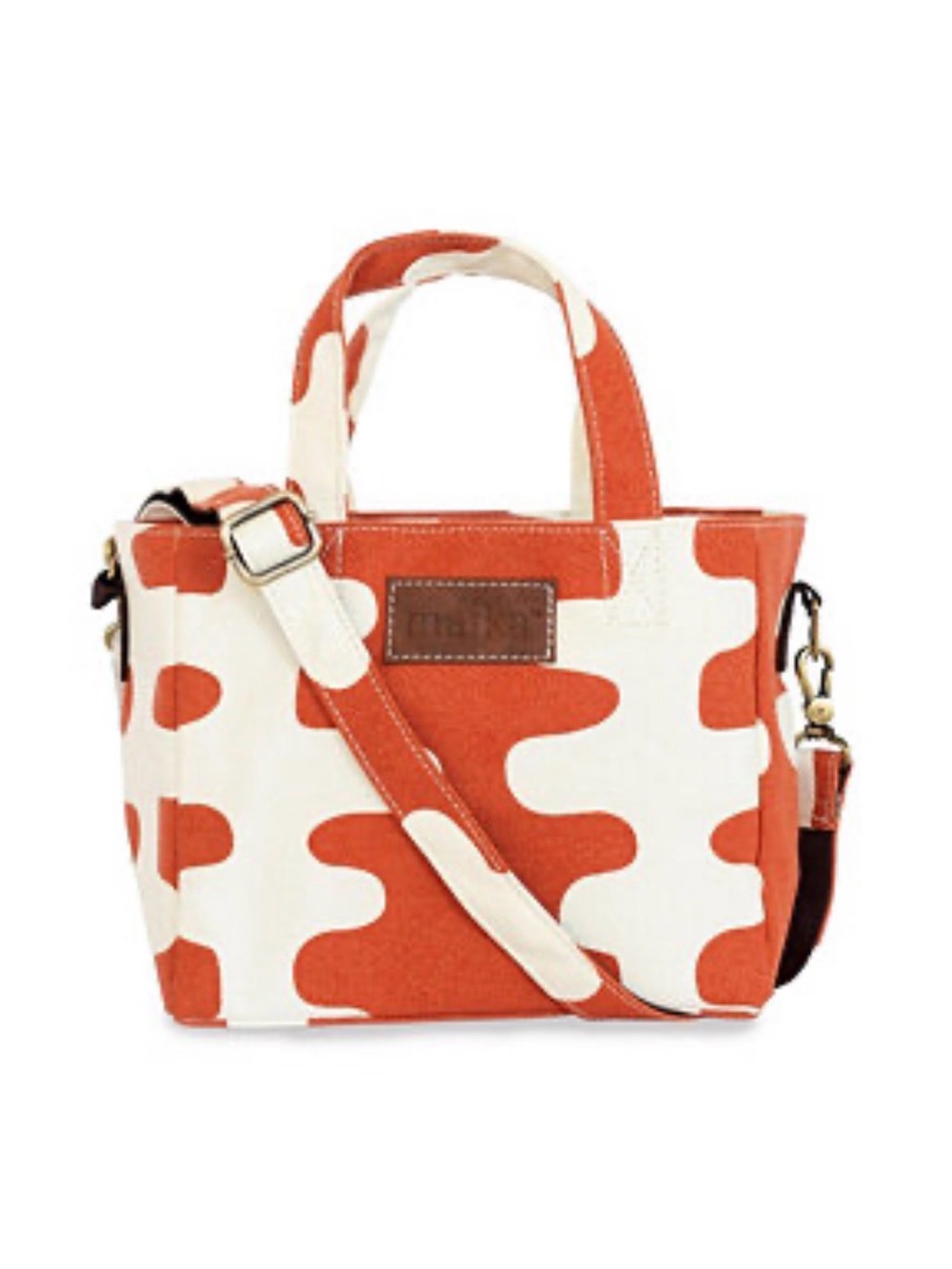 Marimekko Orange Abstract Print Tote Bag